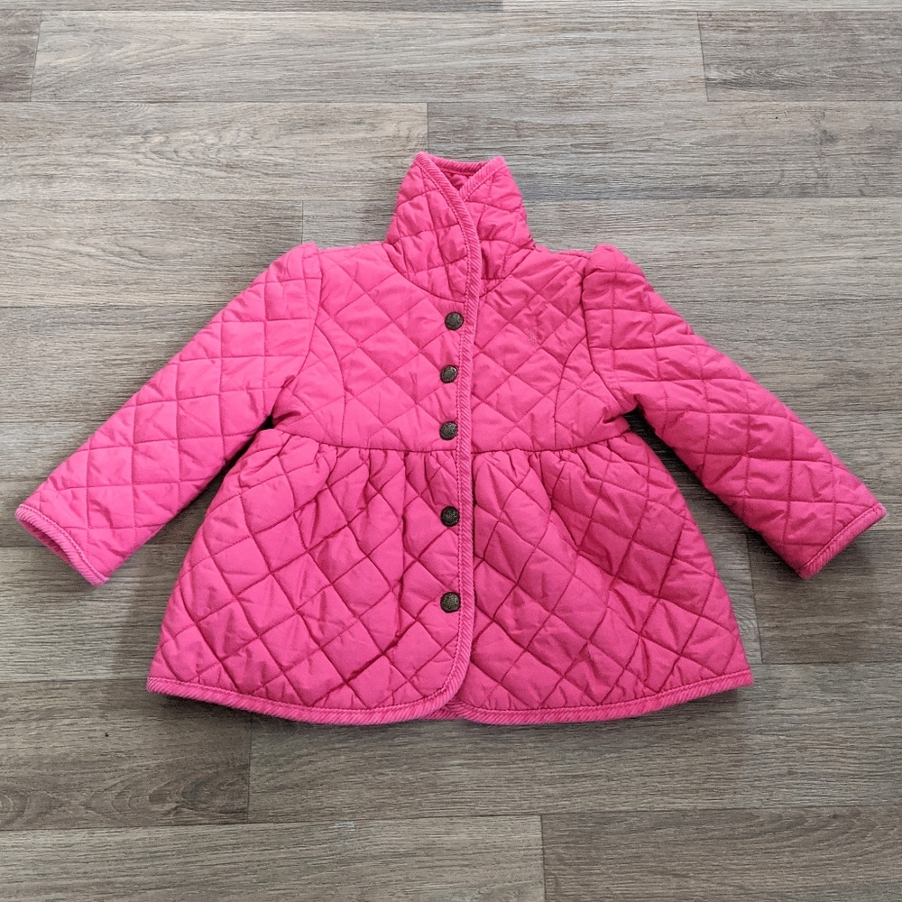 Ralph Lauren Hot Pink Quilted Puffer Coat